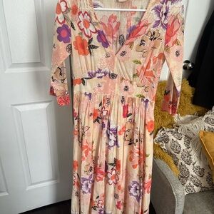 Elegant Floral Long Sleeve Dress